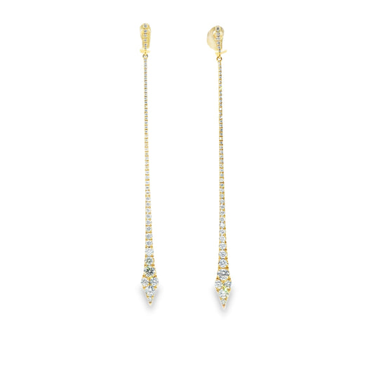 Straight diamond arrow drop earrings