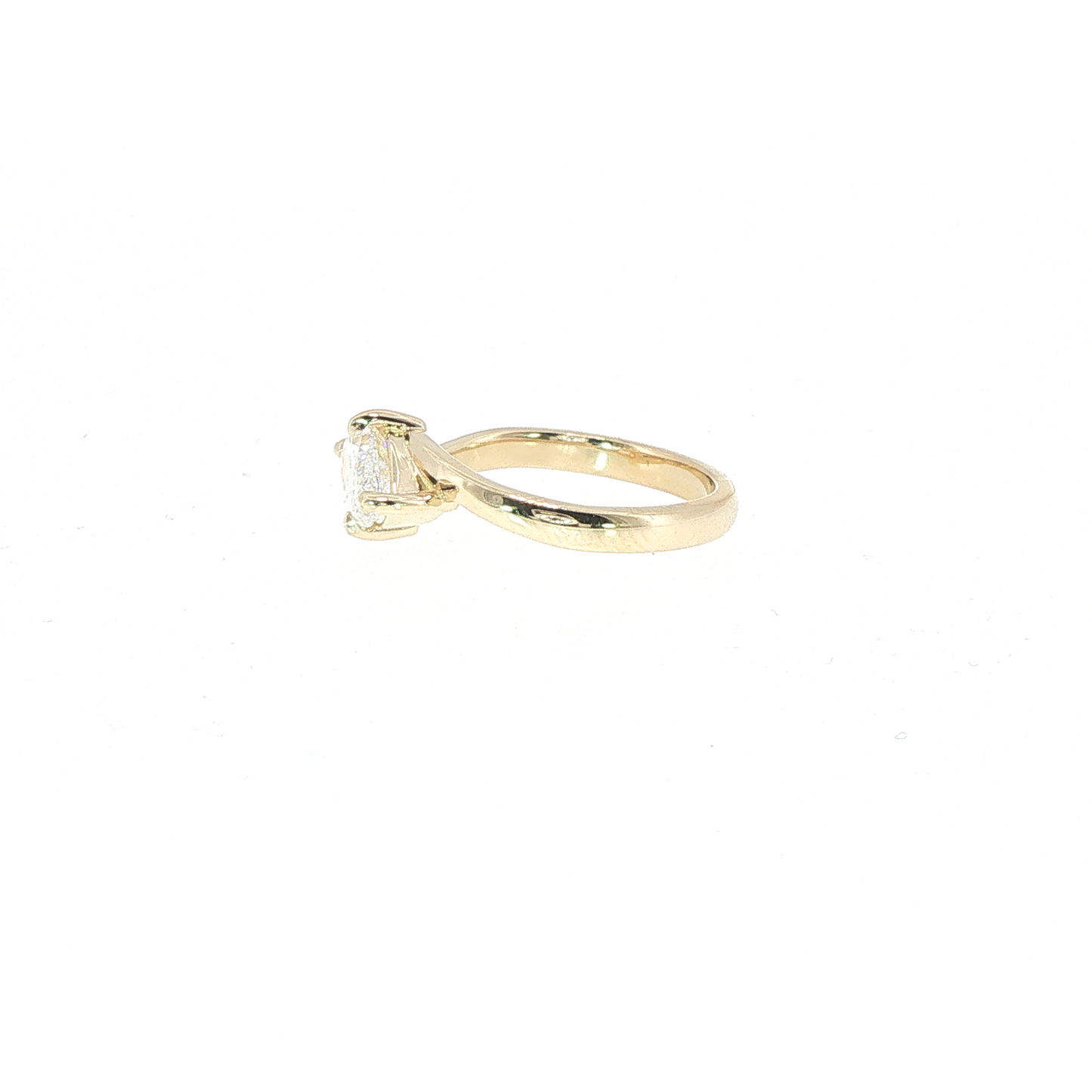 10K Yellow Gold East West Lab Grown Marquse Contour Ring