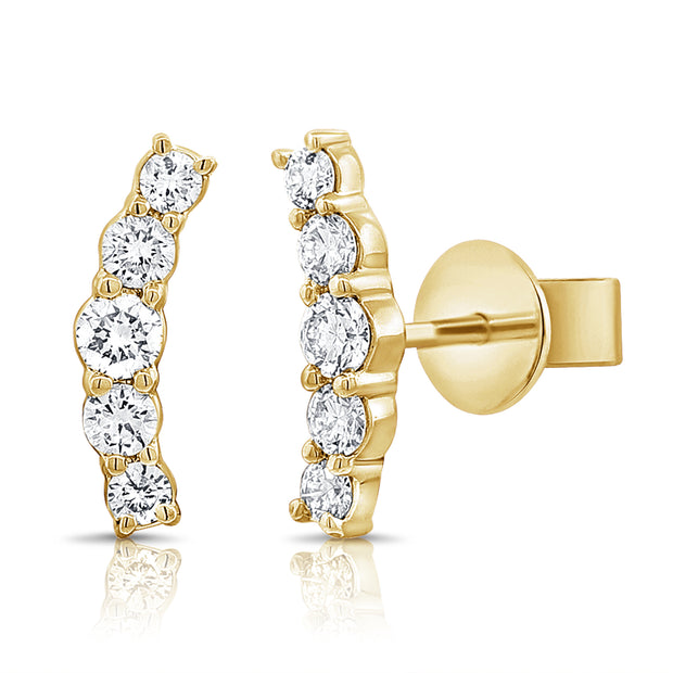 14K Yellow Gold Fashion Stud Earrings 0.27Ct