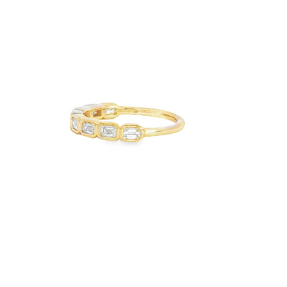 14K Yellow Gold Lab East To West Bezel Set Abnd 1/2Way