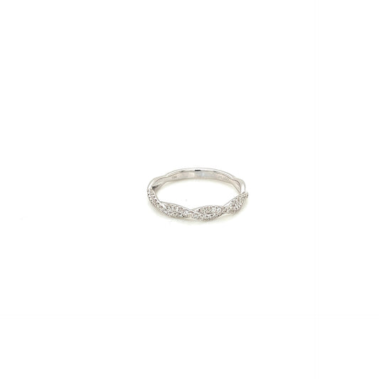 18k white gold diamond twist band 0.15ct