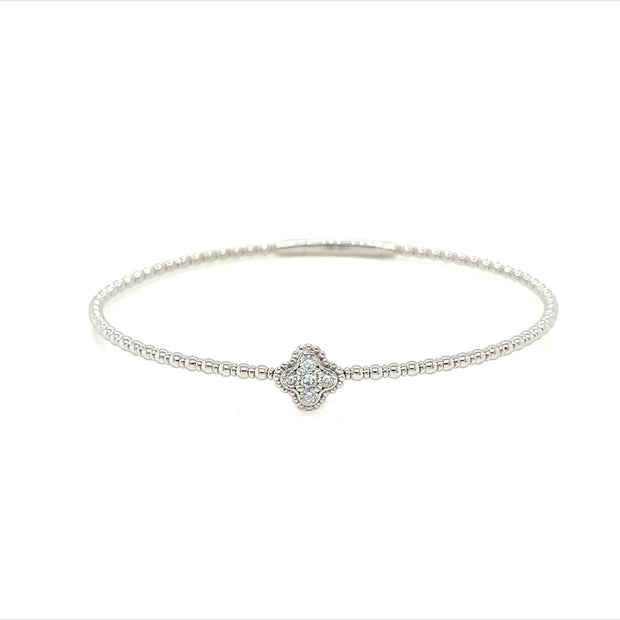 14k white gold 4 leaf diamond bracelet