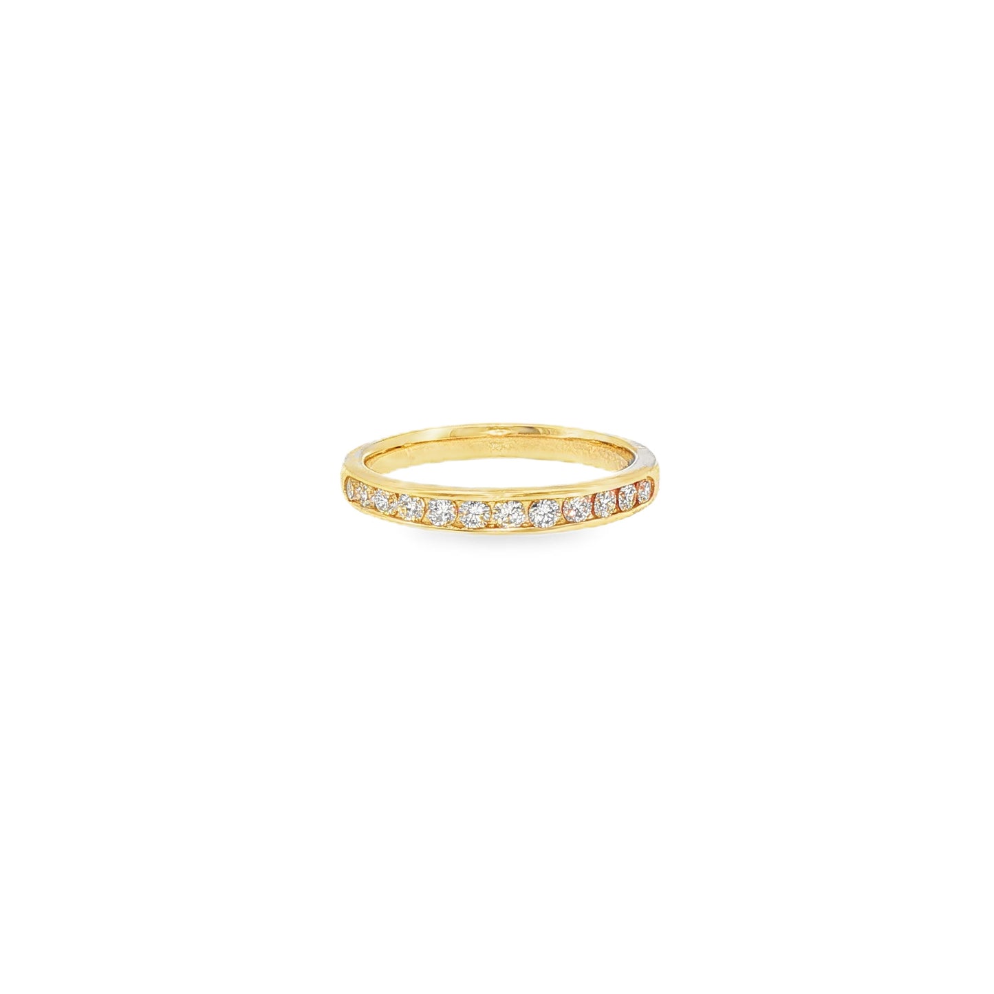 14K Yellow Gold Channel Set Band Containing 12 Rounds 0.33Ctw Size 6