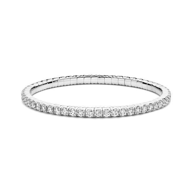 18k white gold diamond stretchy bracelet 6.00ct