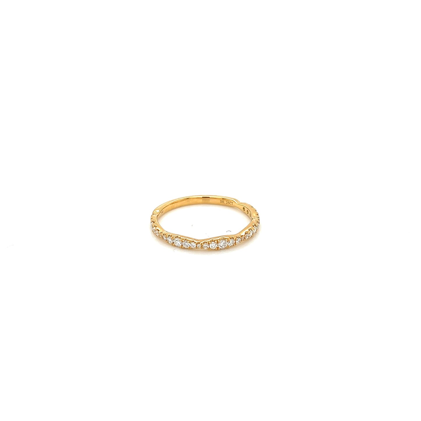18k yellow gold pinched diamond band 0.25ct