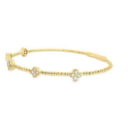 14Kyg Diamond 5 Station Soft Bracelet Containng 20 Rd = 0.30Ct