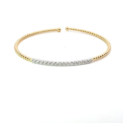 18k two-tone gold bracelet with 16 round diamonds 0.52tcw