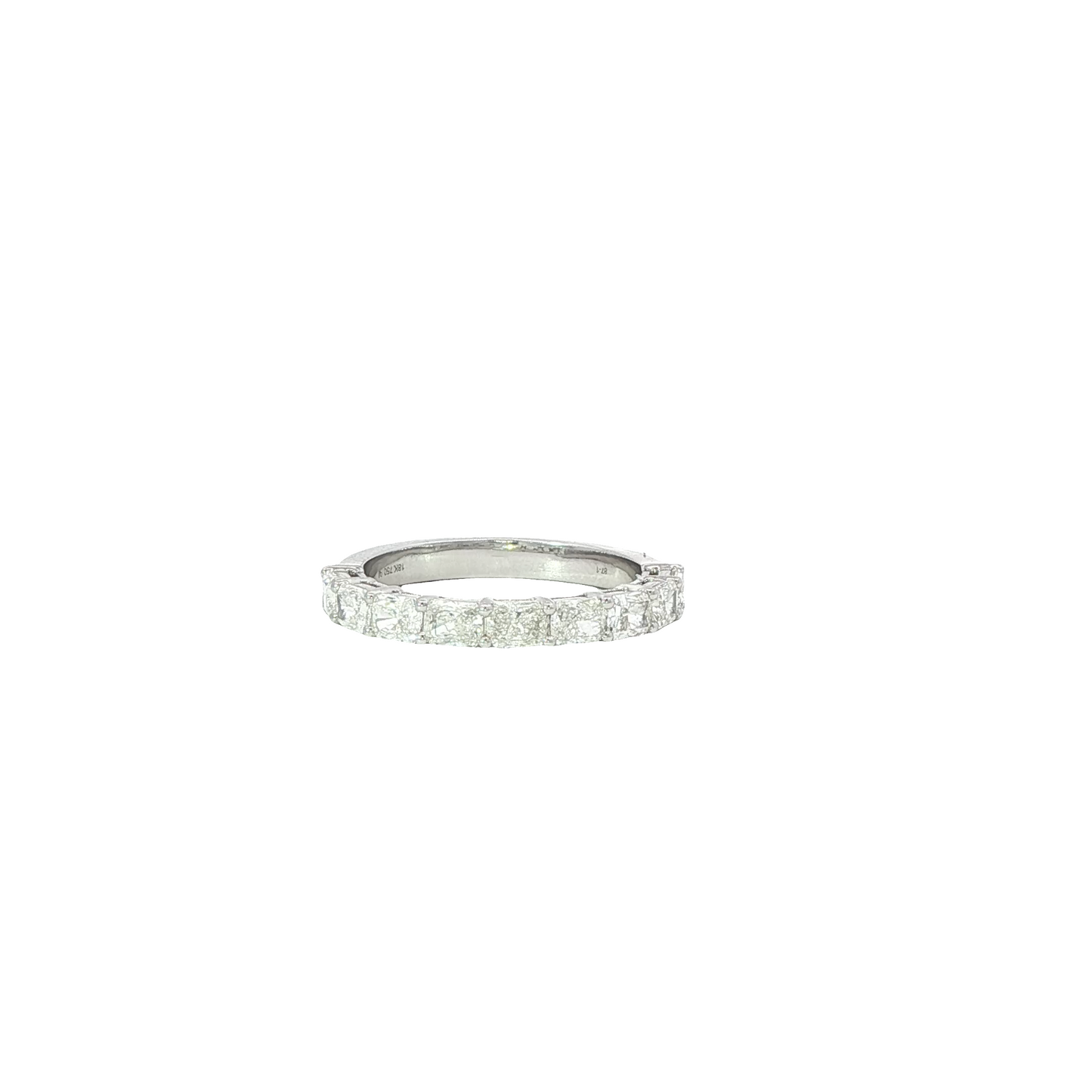 18K White Gold East To West Radiant Cut Diamond Band