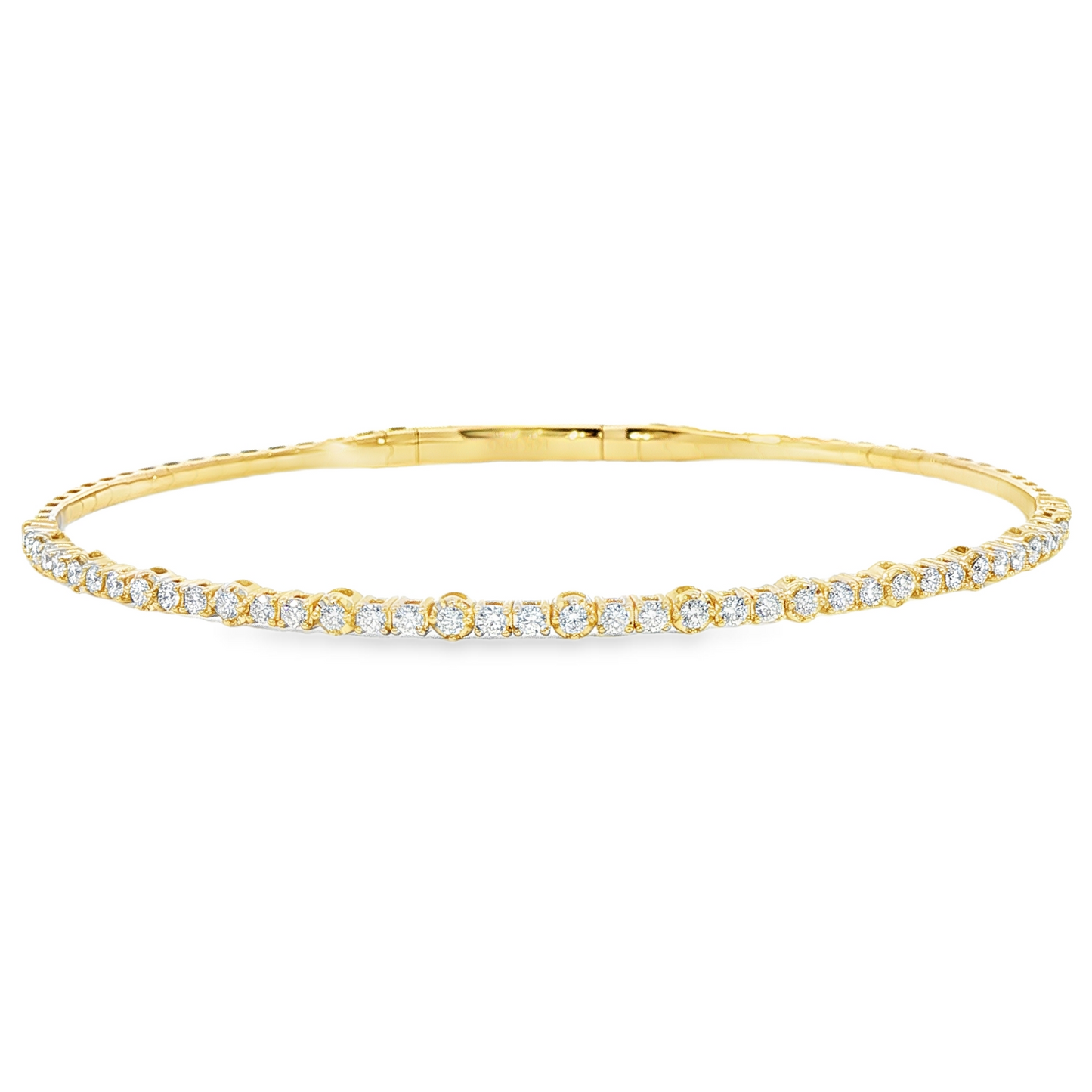 14K Yellow Gold Diamond Flex Bangle Bracelet 0.51Ct (41)
