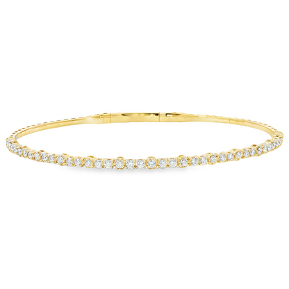 14K Yellow Gold Diamond Flex Bangle Bracelet 0.51Ct (41)
