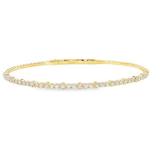 14K Yellow Gold Diamond Flex Bangle Bracelet 0.51Ct (41)