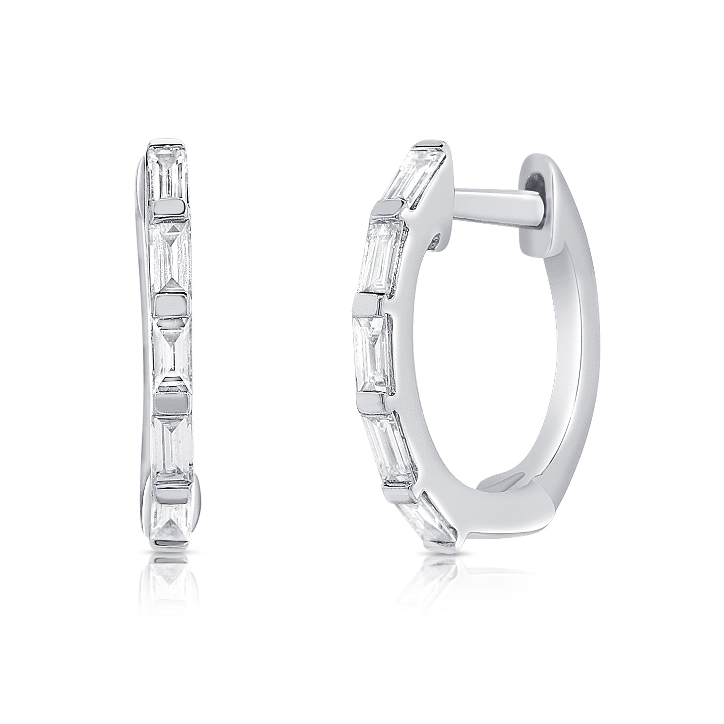 14K Wg Small Diamond Hoop D=0.17Ct