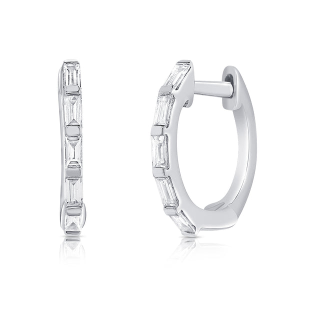 14K Wg Small Diamond Hoop D=0.17Ct
