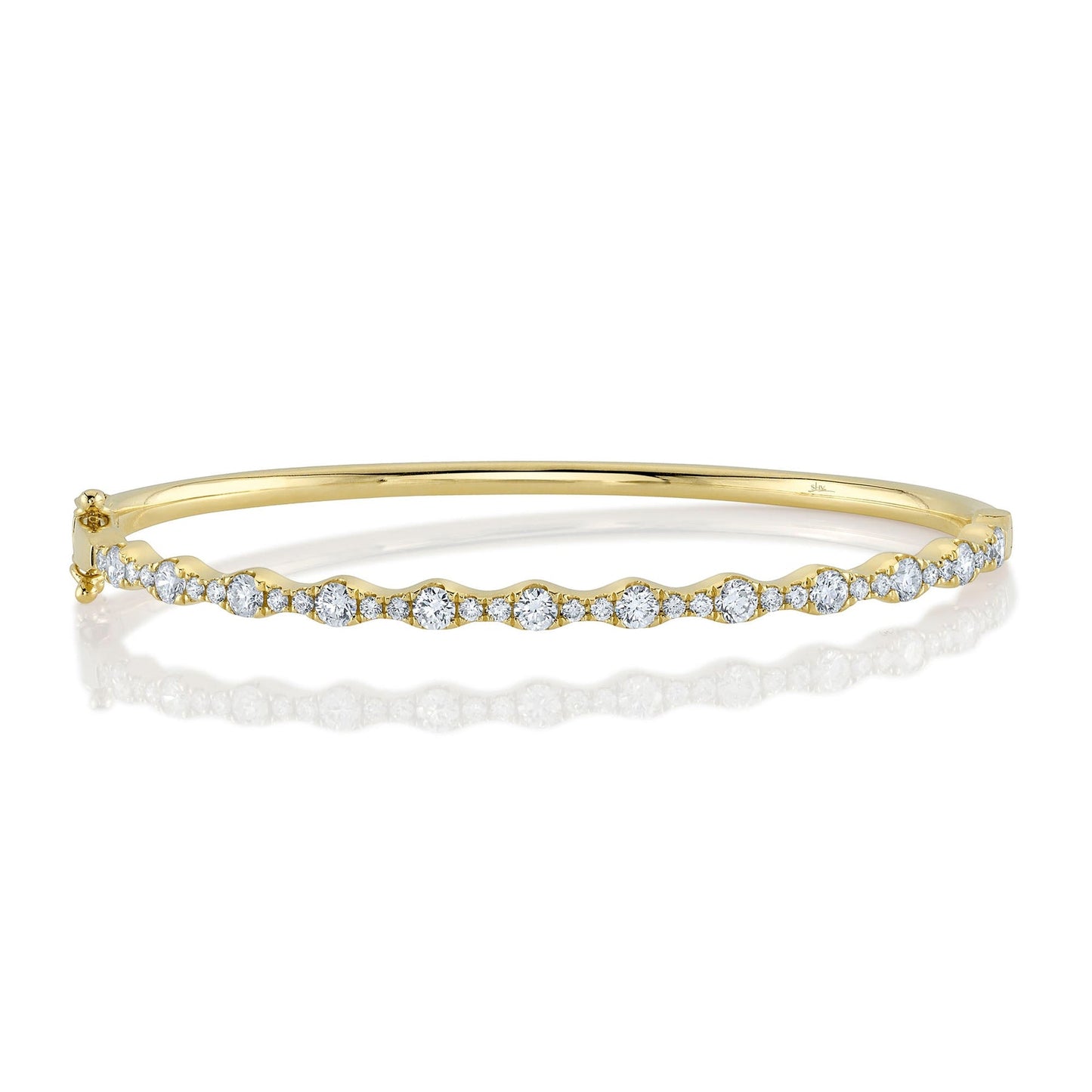 14k Yellow Gold Fashion Diamond Bangle 1.30ct