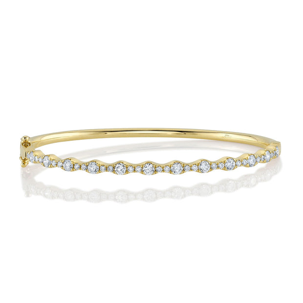 14k Yellow Gold Fashion Diamond Bangle 1.30ct