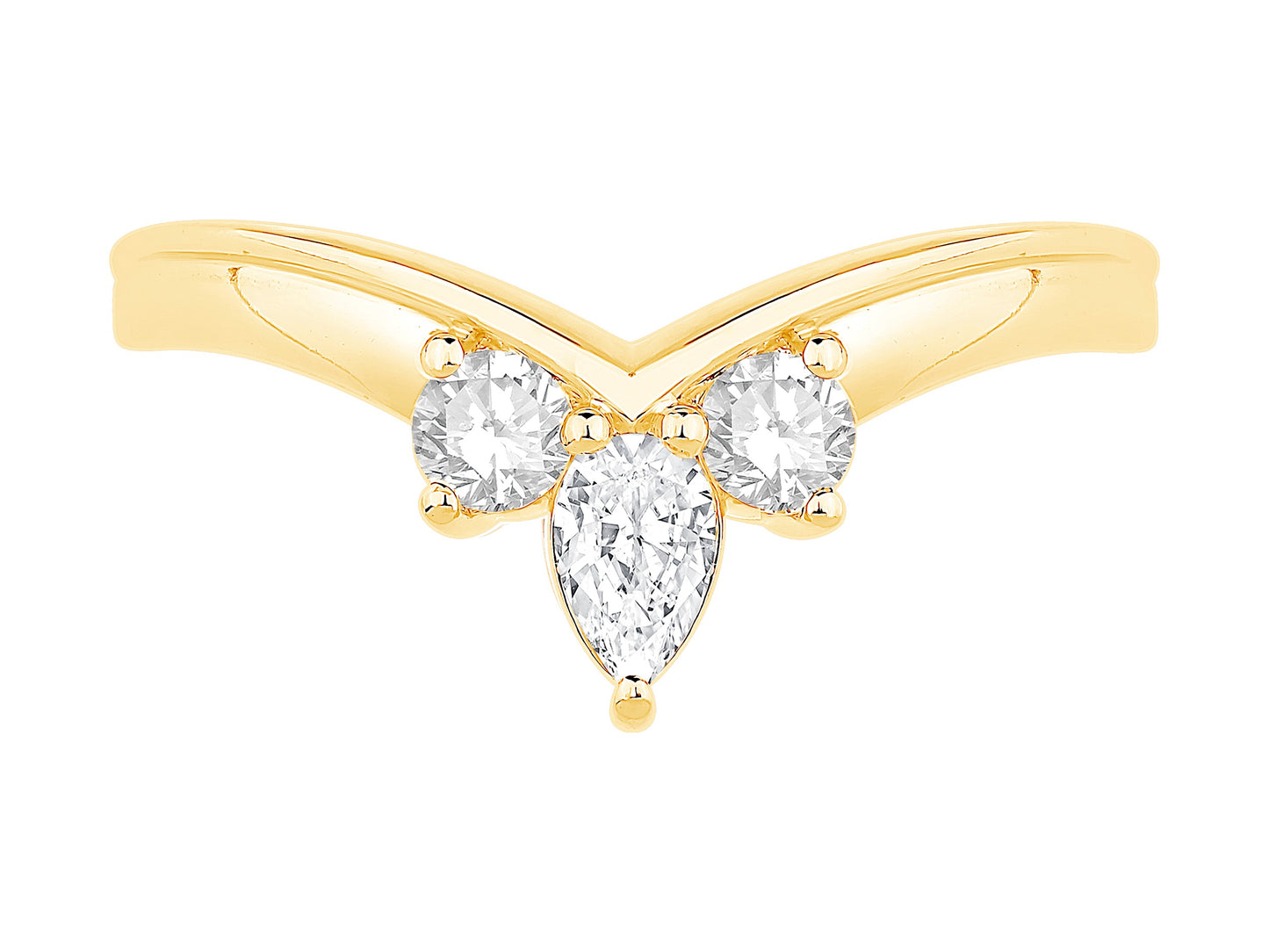 14K Yellow Gold Lab Diamond Mixed Facny Shape Contour Wedding Band Containing 0.37Ctw