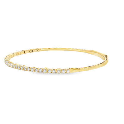 14K Yellow Gold Diamond Flex Bangle Bracelet 0.51Ct (41)