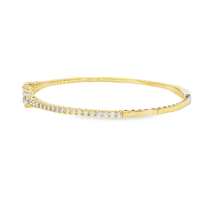 14K Yellow Gold Diamond Flex Bracelet Containing Round And Marquise Diamonds 49D= 1.20Ct