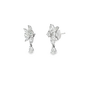 18K White Gold Mixed Diamond Earrings 1.41Ctw