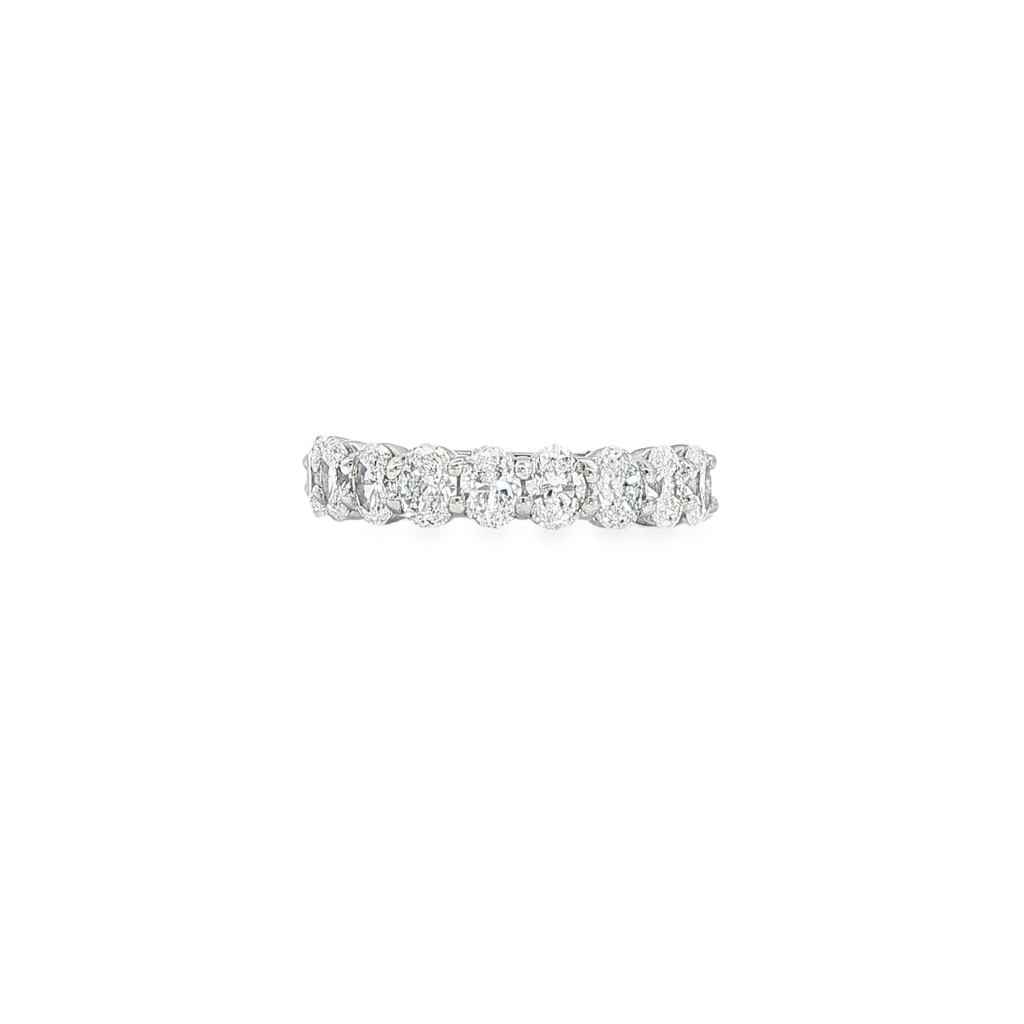 14K White Gold Lab Oval Band 1.50ctw