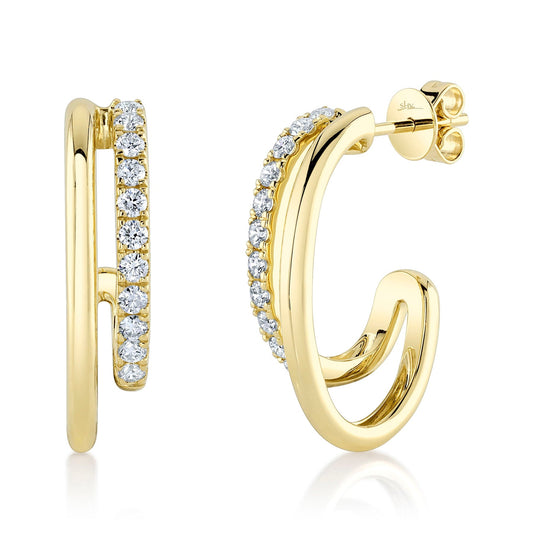 14k Gold Double Open Hoop 0.58ct