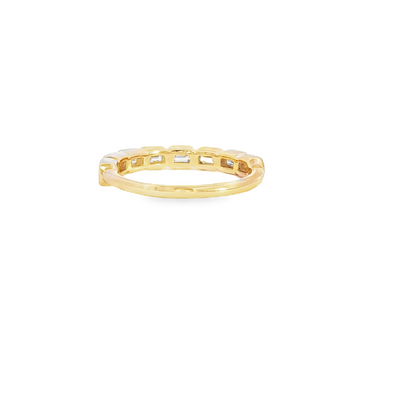 14K Yellow Gold Lab East To West Bezel Set Abnd 1/2Way