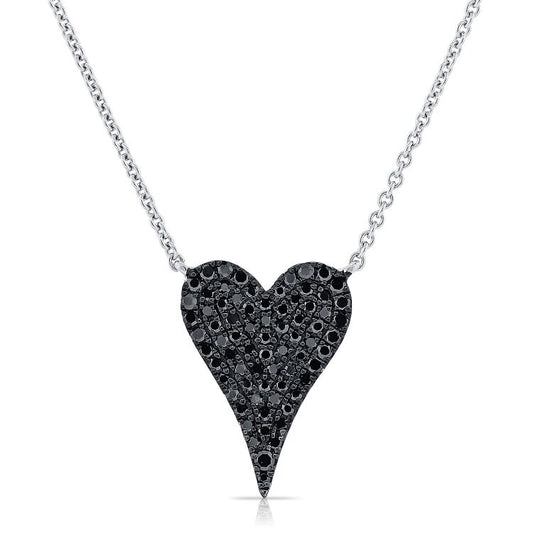 Black Diamond Heart Pendant 0.22ct