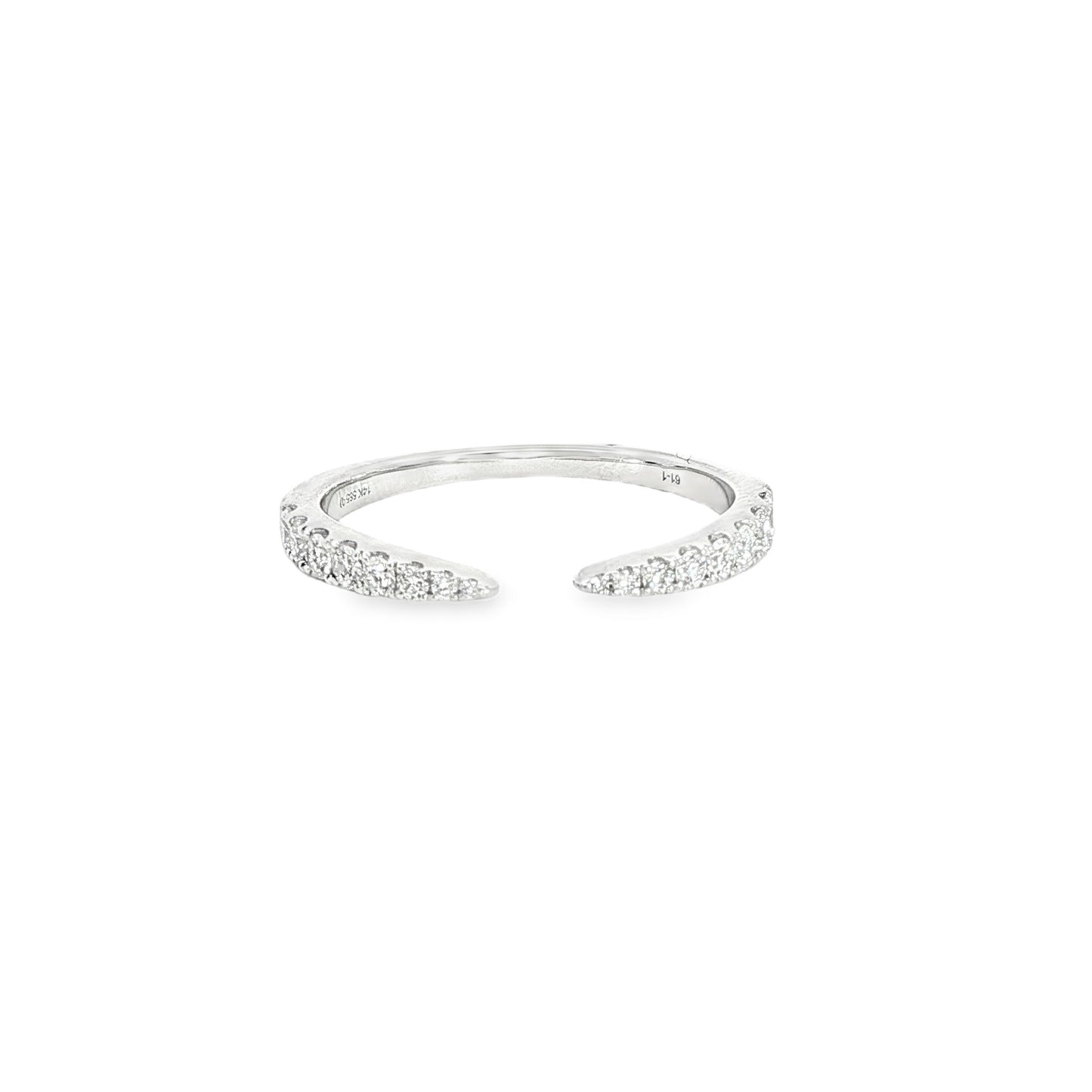 14K White Gold Open Shank Diamond Ring
