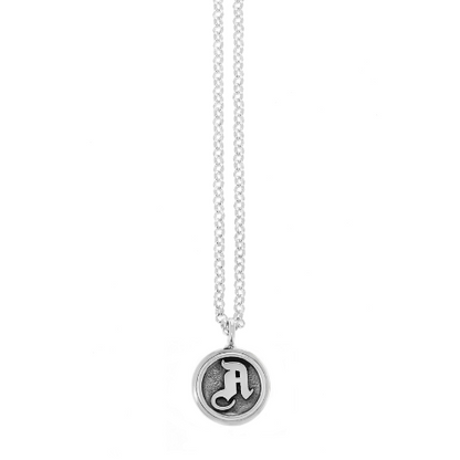 Letter A Pendant On Rolo Chain 18"