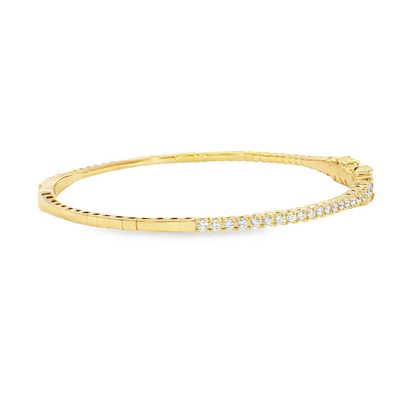 14K Yellow Gold Diamond Flex Bracelet Containing Round And Marquise Diamonds 49D= 1.20Ct