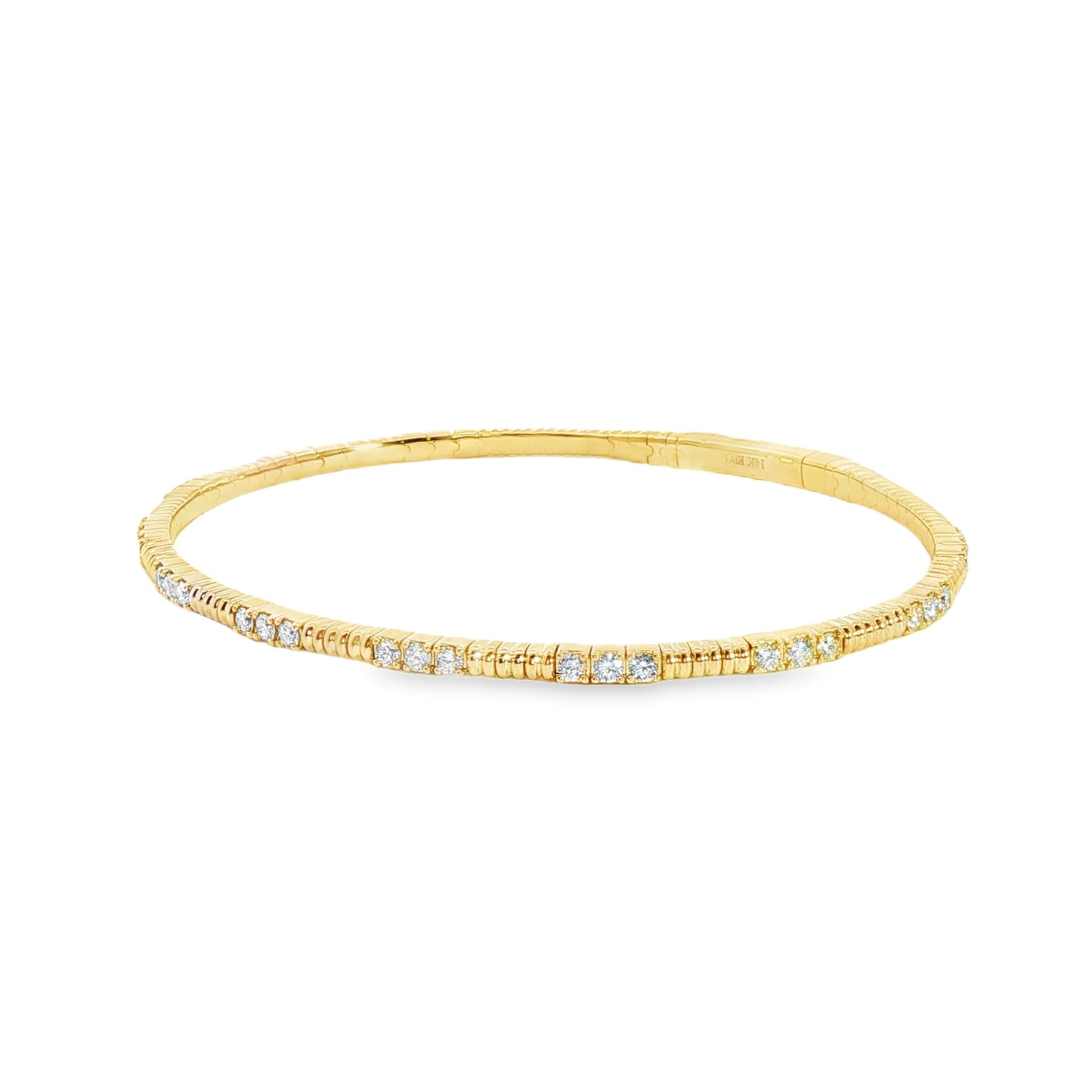 14K Yellow Gold 11 Section  Diamond Soft Flex Bracelet 0.85Ctw