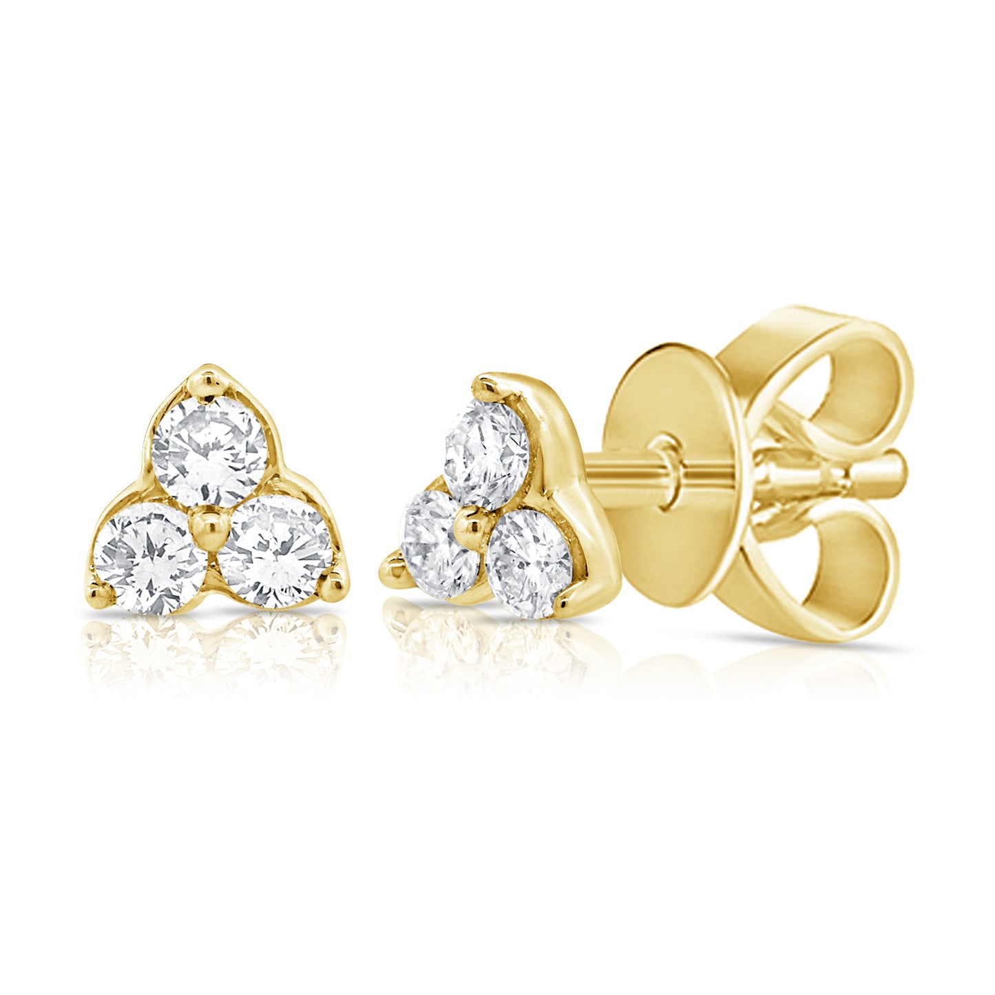 14K Yellow Gold Fashion Stud Earrings 0.15Ct