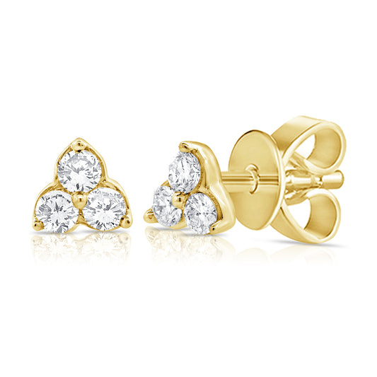 14K Yellow Gold Fashion Stud Earrings 0.15Ct