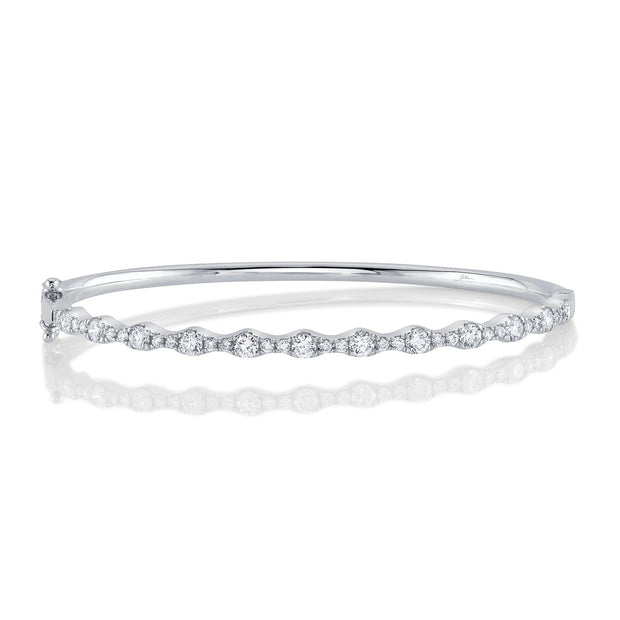 14k White Gold Fashion Diamond Bangle 1.30ct