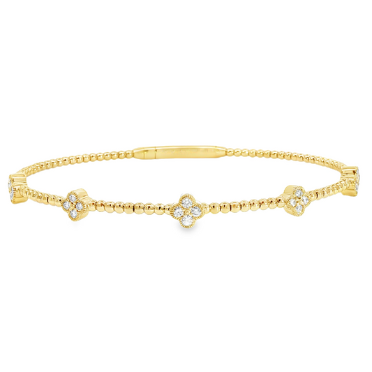 14Kyg Diamond 5 Station Soft Bracelet Containng 20 Rd = 0.30Ct