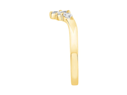 14K Yellow Gold Lab Diamond Mixed Facny Shape Contour Wedding Band Containing 0.37Ctw
