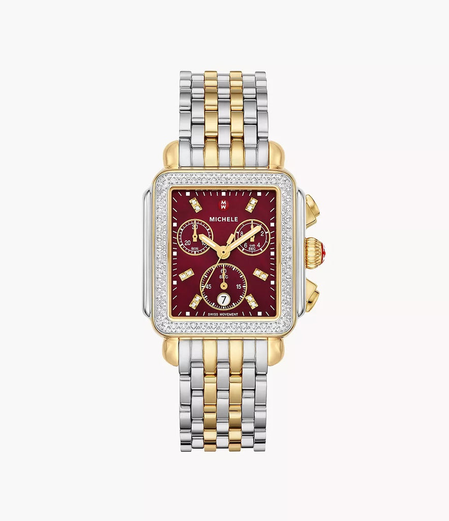 Deco Two Tone 18K Gold Plated Diamond Watch J Vincent Jewelers Jewelry design studio US LLC