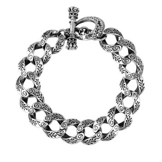 SMALL CARVED LINK BRACELET