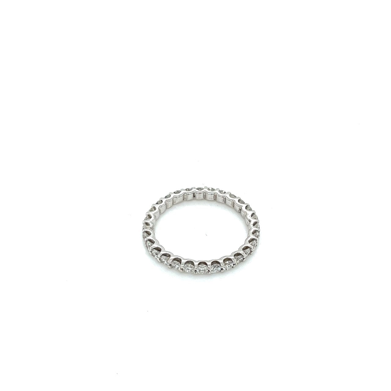 14k white gold diamond eternity band in u-prong setting 1.03ct