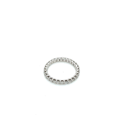 14k white gold diamond eternity band in u-prong setting 1.03ct