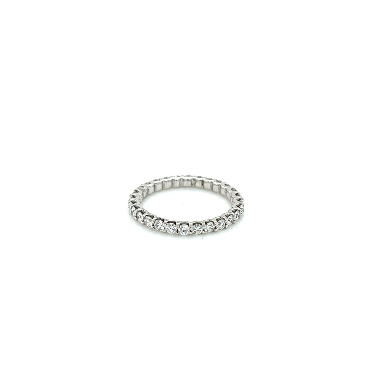 14k white gold diamond eternity band in u-prong setting 1.03ct