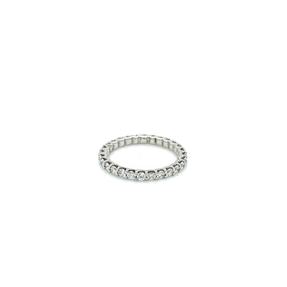 14k white gold diamond eternity band in u-prong setting 1.03ct