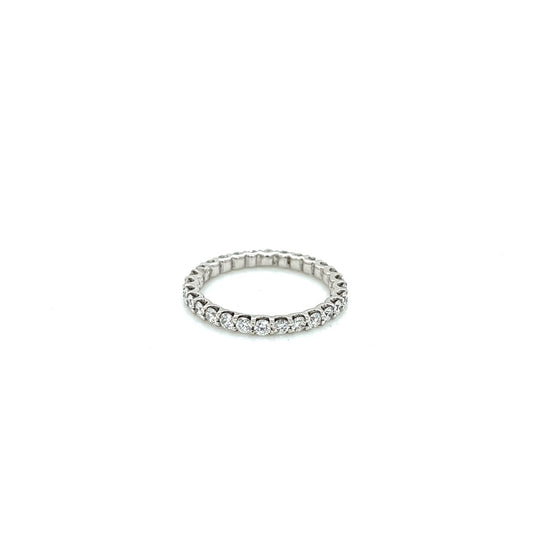 14k white gold diamond eternity band in u-prong setting 1.03ct