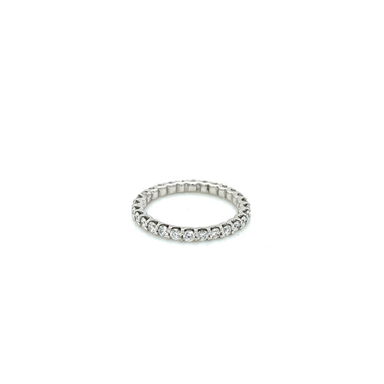 14k white gold diamond eternity band in u-prong setting 1.03ct