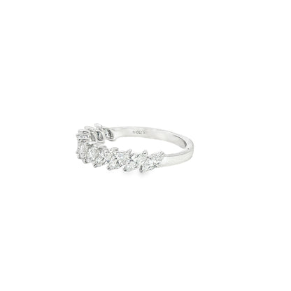18K White Gold Slanted Marquis Diamond Band