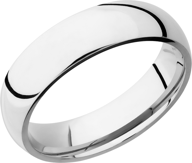 Cobalt chrome 6mm domed band with laser-carved roman numerals