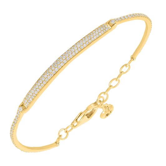 18K Yellow Gold Diamond Hinge Bracelet 1.11Ctw