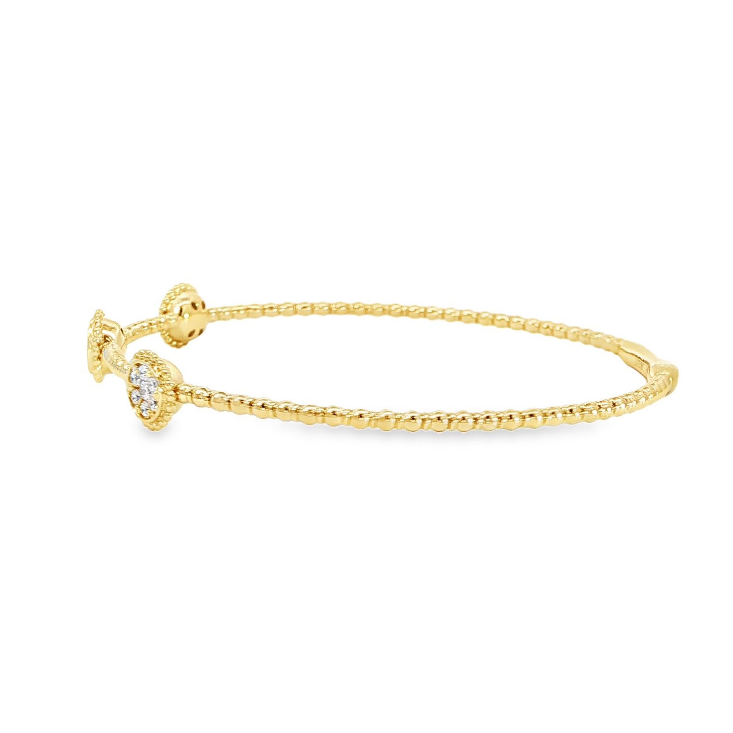 14Kyg Diamond Flex  Station Bracelet Containng 3 Round Sections  21Rd = 0.34Ct