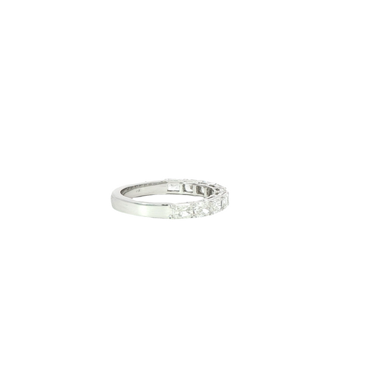18K White Gold East To West Radiant Cut Diamond Band