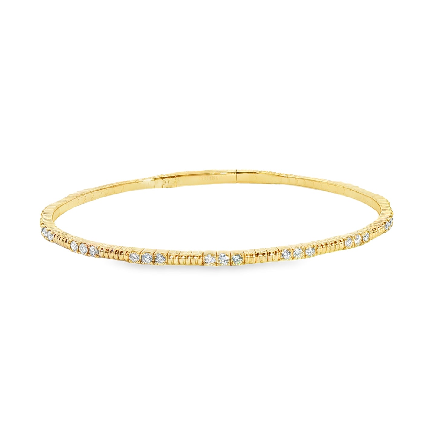 14K Yellow Gold 11 Section  Diamond Soft Flex Bracelet 0.85Ctw